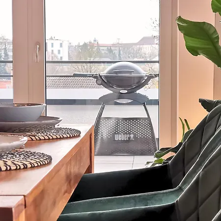 公寓 Fynbos Deluxe, Penthouse Oder Balkon, Parkplatz 施特劳宾