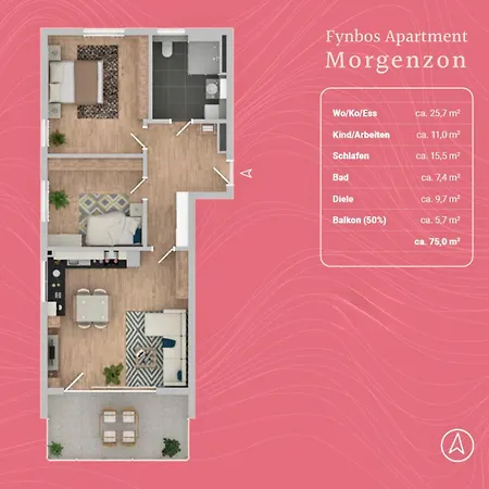 Fynbos Deluxe, Penthouse Oder Balkon, Parkplatz 施特劳宾