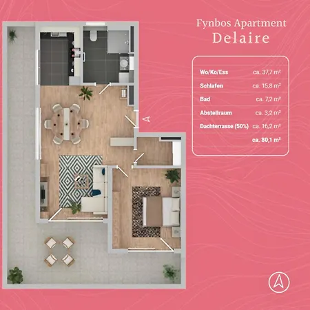 Fynbos Deluxe, Penthouse Oder Balkon, Parkplatz 아파트 *